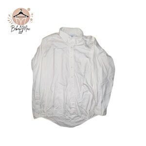 Brooks Brothers Original Polo Shirt 17-36 Men’s White Button-Down Oxford Cotton